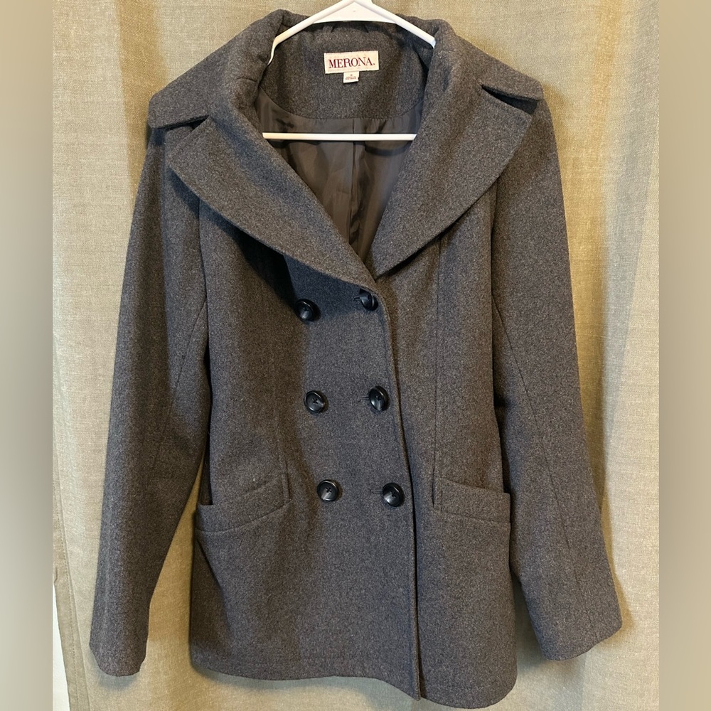 Merona Gray Button Peacoat